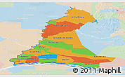 Political Panoramic Map of Neembucu, lighten