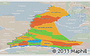 Political Panoramic Map of Neembucu, lighten, semi-desaturated