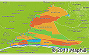 Political Panoramic Map of Neembucu, physical outside