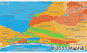 Political Panoramic Map of Neembucu, political shades outside