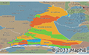 Political Panoramic Map of Neembucu, semi-desaturated