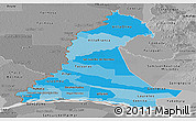 Political Shades Panoramic Map of Neembucu, desaturated