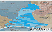 Political Shades Panoramic Map of Neembucu, semi-desaturated