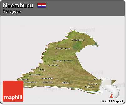 Satellite Panoramic Map of Neembucu, cropped outside