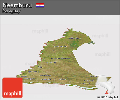 Satellite Panoramic Map of Neembucu, cropped outside