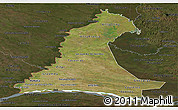 Satellite Panoramic Map of Neembucu, darken