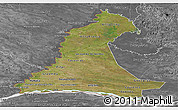 Satellite Panoramic Map of Neembucu, desaturated