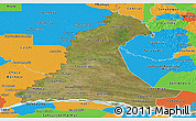 Satellite Panoramic Map of Neembucu, political outside