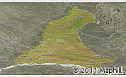 Satellite Panoramic Map of Neembucu, semi-desaturated