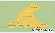 Savanna Style Panoramic Map of Neembucu, single color outside