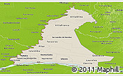 Shaded Relief Panoramic Map of Neembucu, physical outside