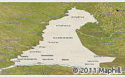 Shaded Relief Panoramic Map of Neembucu, satellite outside