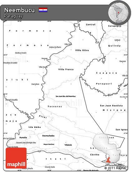 Blank Simple Map of Neembucu
