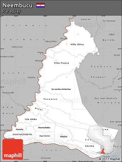 Gray Simple Map of Neembucu