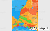 Political Simple Map of Neembucu, political shades outside