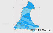 Political Shades Simple Map of Neembucu, cropped outside