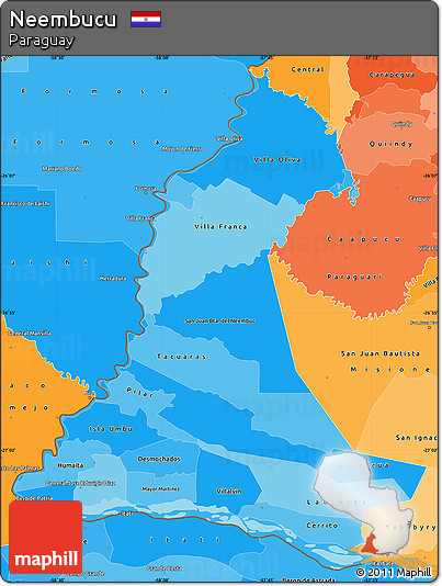 Political Shades Simple Map of Neembucu