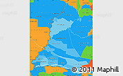 Political Shades Simple Map of Neembucu, political outside