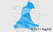 Political Shades Simple Map of Neembucu, single color outside, borders and labels