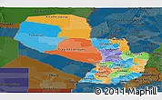 Political Panoramic Map of Paraguay, darken