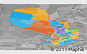 Political Panoramic Map of Paraguay, desaturated