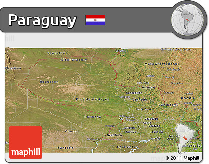 Satellite Panoramic Map of Paraguay