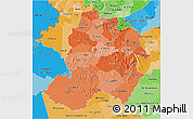 Political Shades 3D Map of Paraguari