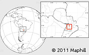 Blank Location Map of La Colmena, within the entire country