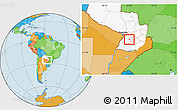 Political Location Map of La Colmena, highlighted country