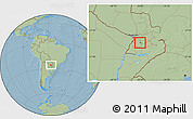Savanna Style Location Map of La Colmena, hill shading