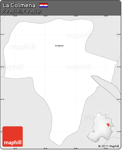 Silver Style Simple Map of La Colmena