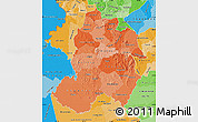 Political Shades Map of Paraguari