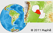 Physical Location Map of Presidente Hayes, highlighted country, within the entire country