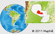 Physical Location Map of Pozo Colorado, highlighted country