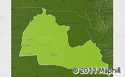 Physical Map of Pozo Colorado, darken