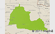 Physical Map of Pozo Colorado, shaded relief outside