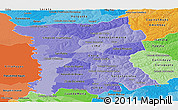 Political Shades Panoramic Map of San Pedro