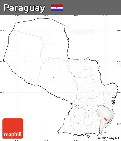 Blank Simple Map of Paraguay, cropped outside, no labels
