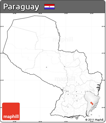 Blank Simple Map of Paraguay, cropped outside, no labels