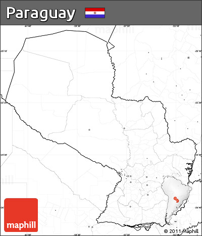 Blank Simple Map of Paraguay, no labels