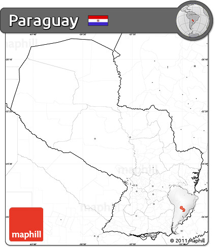 Blank Simple Map of Paraguay, no labels