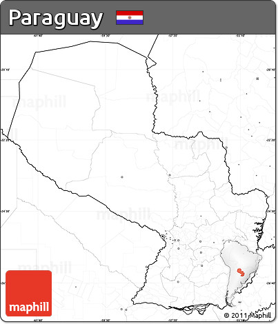 Blank Simple Map of Paraguay, no labels