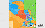 Political Simple Map of Paraguay, political shades outside