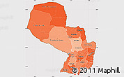 Political Shades Simple Map of Paraguay, cropped outside
