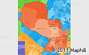 Political Shades Simple Map of Paraguay, political outside