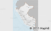 Gray 3D Map of Peru, single color outside