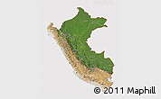 Satellite 3D Map of Peru, cropped outside