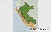 Satellite 3D Map of Peru, lighten