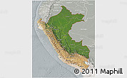 Satellite 3D Map of Peru, lighten, semi-desaturated