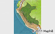 Satellite 3D Map of Peru, physical outside, satellite sea